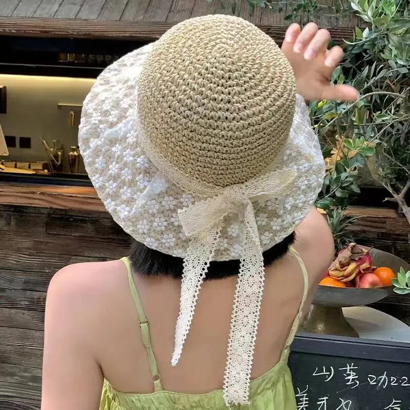 MITHAOL KUSC Straw Woven Bucket Hats Women's-2