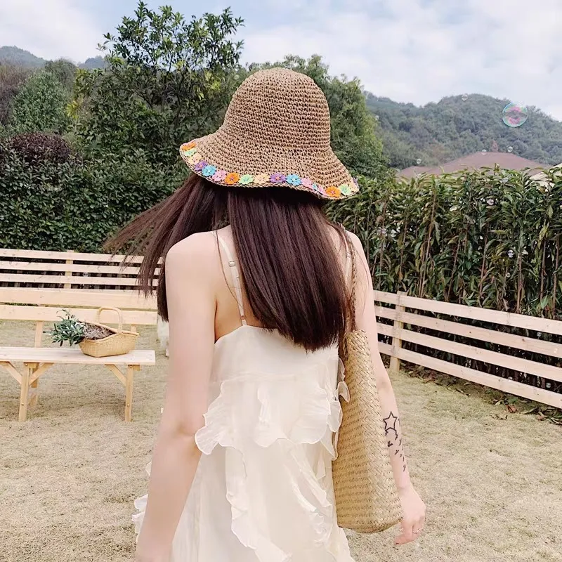 MITHAOL KUSC Straw Woven Bucket Hats Women's-11