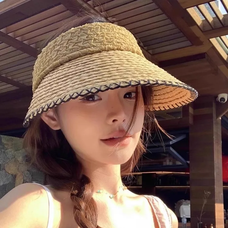 MITHAOL KUSC Straw Woven Sun Protection Hats Women's-5