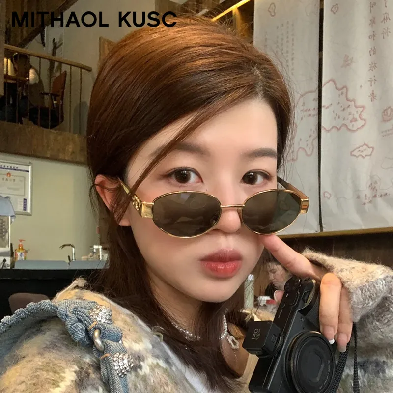 MITHAOL KUSC Β Titanium Oval Sunglasses Unisex-5