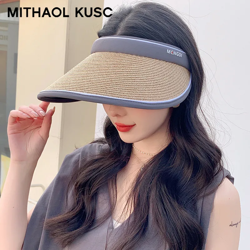 MITHAOL KUSC Straw Woven Sun Protection Hats Women's-4
