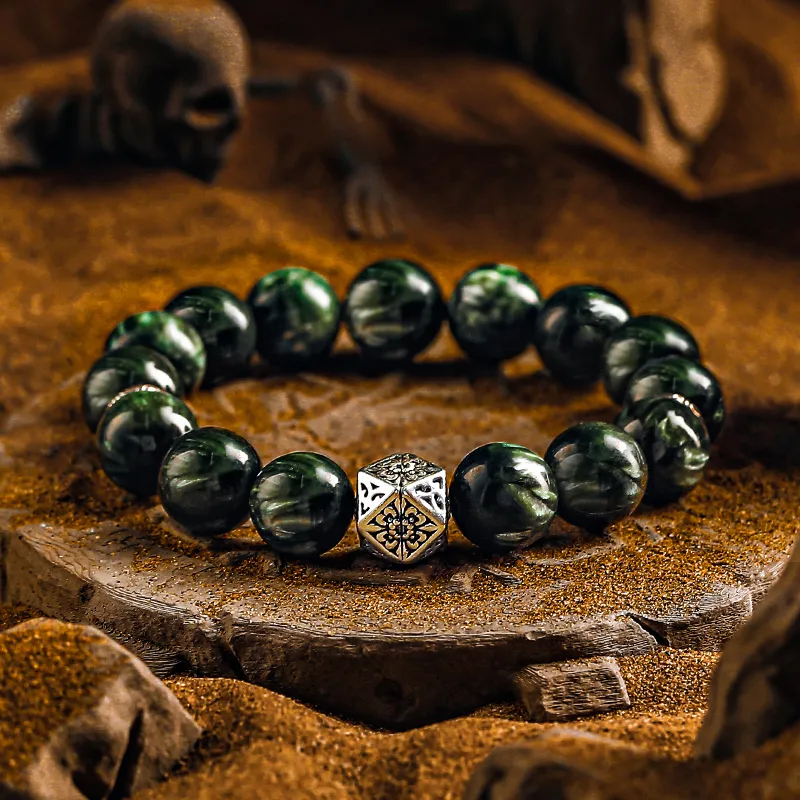 Cuud Green Dragon Crystal Bracelets Men's-1
