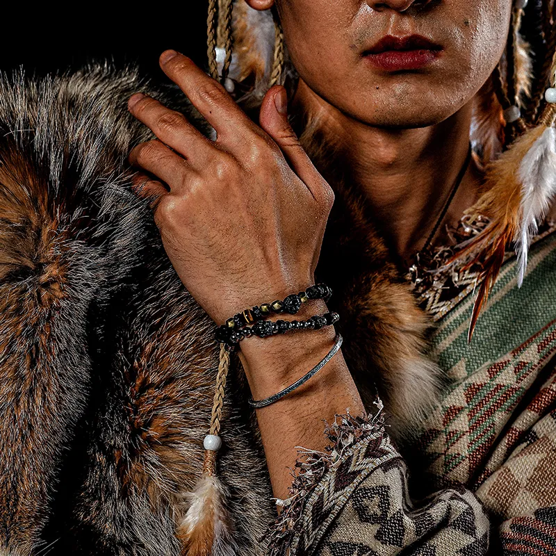 Cuud Tiger's Eye Stone Bracelets Men's-4