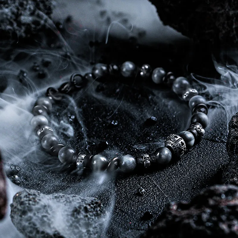 Cuud Hawk's Eye Stone Bracelets Men's-2