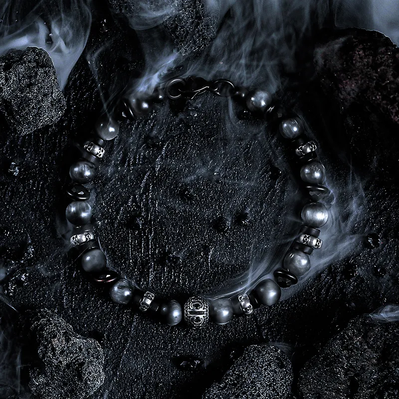 Cuud Hawk's Eye Stone Bracelets Men's-5
