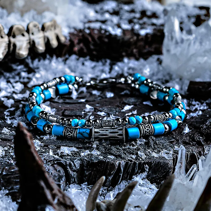 Cuud Blue Turquoise Bracelets Men's-1