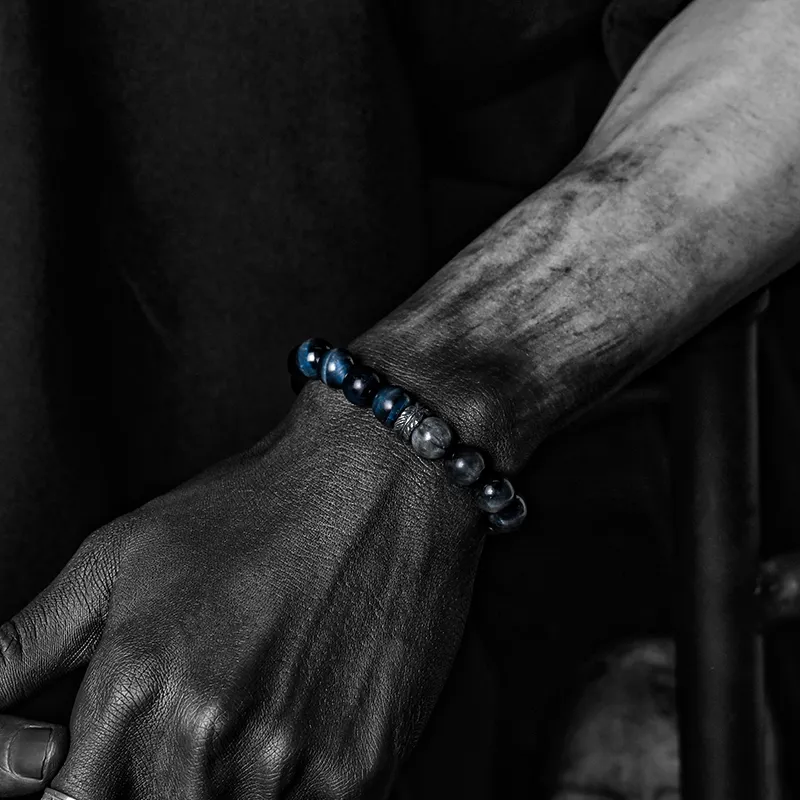 Cuud Hawk's Eye Stone Bracelets Men's-4