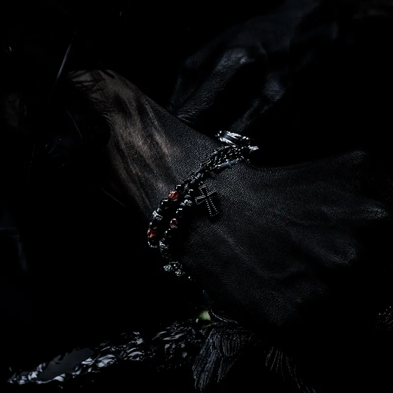 Cuud Natural Obsidian Bracelets Men's-4