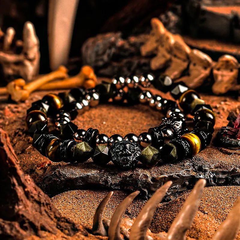 Cuud Tiger's Eye Stone Bracelets Men's-1