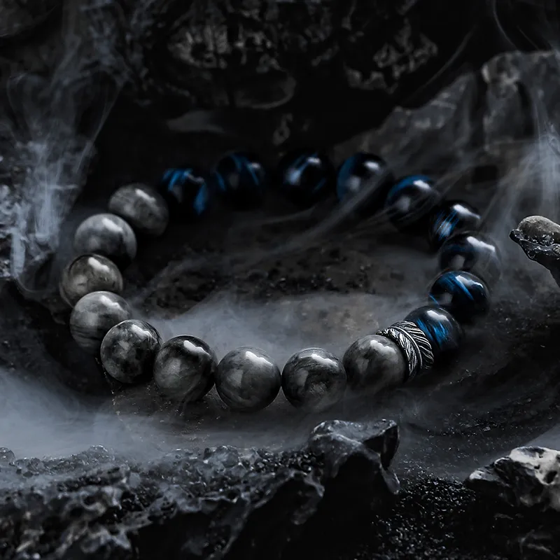 Cuud Hawk's Eye Stone Bracelets Men's-2