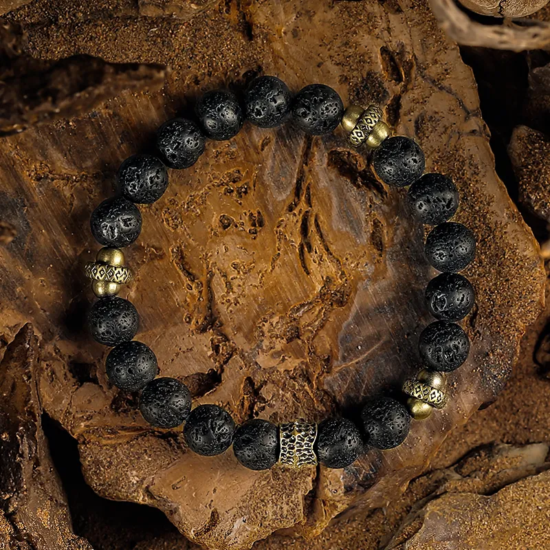 Cuud Volcanic Stone Bracelets Men's-5