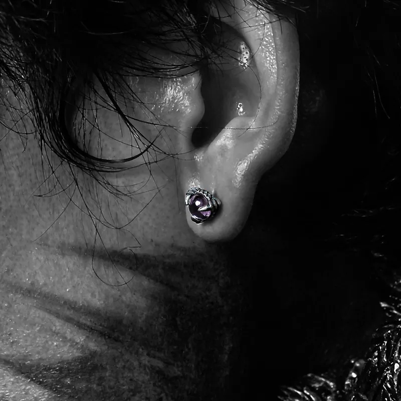 Cuud 925 Sterling Silver Stud Earrings Unisex-3