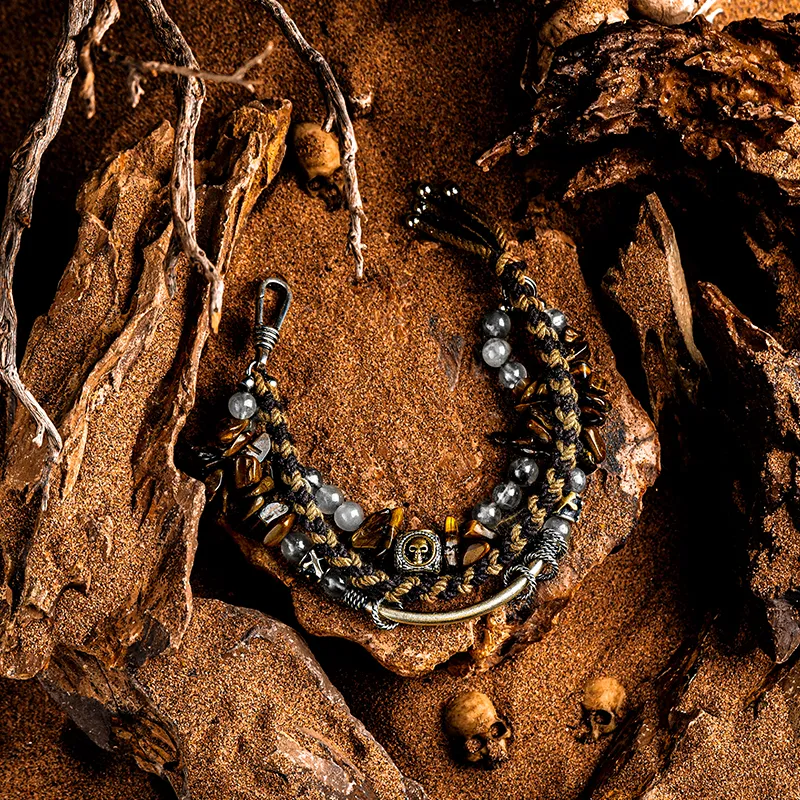 Cuud Tiger's Eye Stone Bracelets Men's-5
