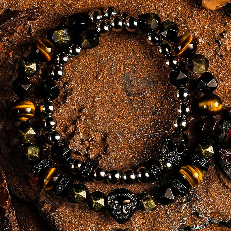 Cuud Tiger's Eye Stone Bracelets Men's-2