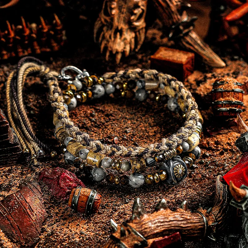 Cuud Tiger's Eye Stone Bracelets Men's-2