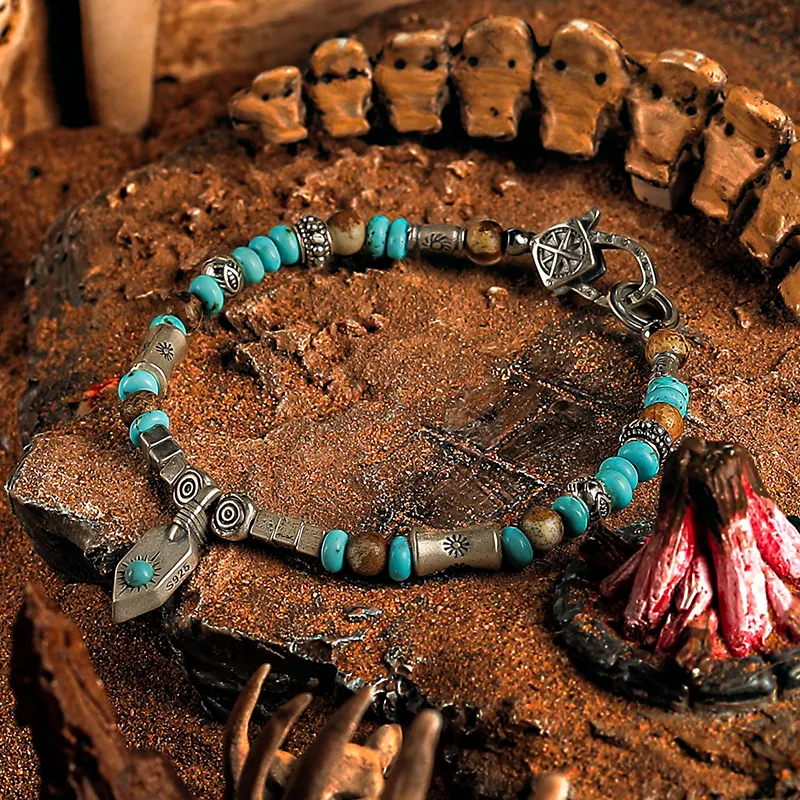 Cuud Blue Turquoise Bracelets Men's-2