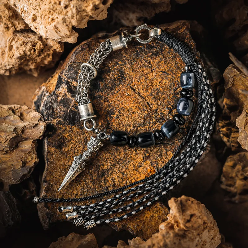 Cuud Tiger's Eye Stone Jade Bracelets Men's-5