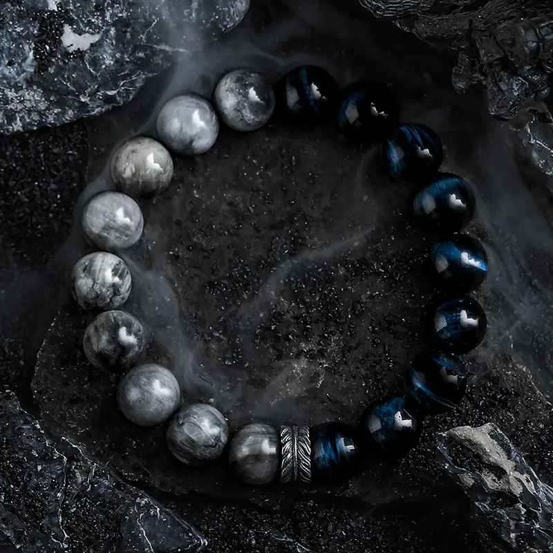 Cuud Hawk's Eye Stone Bracelets Men's-5