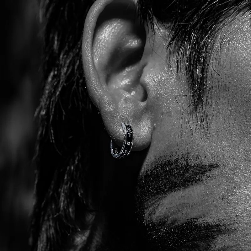 Cuud S925 Silver Stud Earrings Men's-3