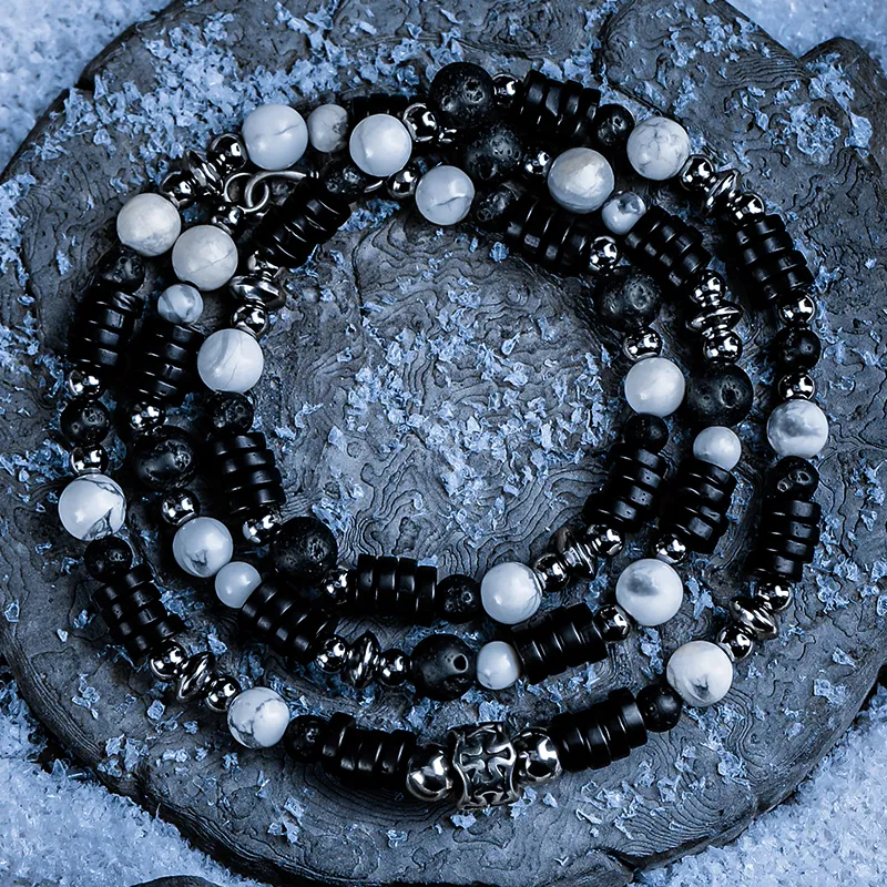 Cuud Volcanic Stone Bracelets Men's-2