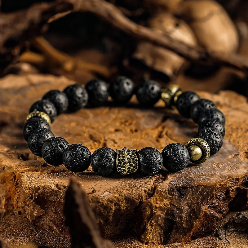 Cuud Volcanic Stone Bracelets Men's-1