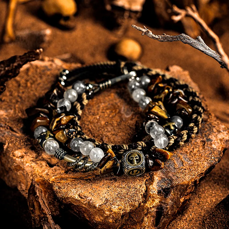 Cuud Tiger's Eye Stone Bracelets Men's-1