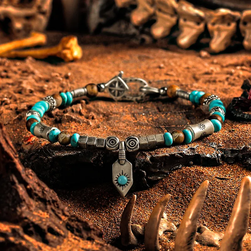 Cuud Blue Turquoise Bracelets Men's-1