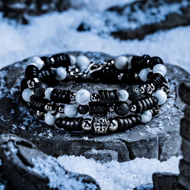 Cuud Volcanic Stone Bracelets Men's-1