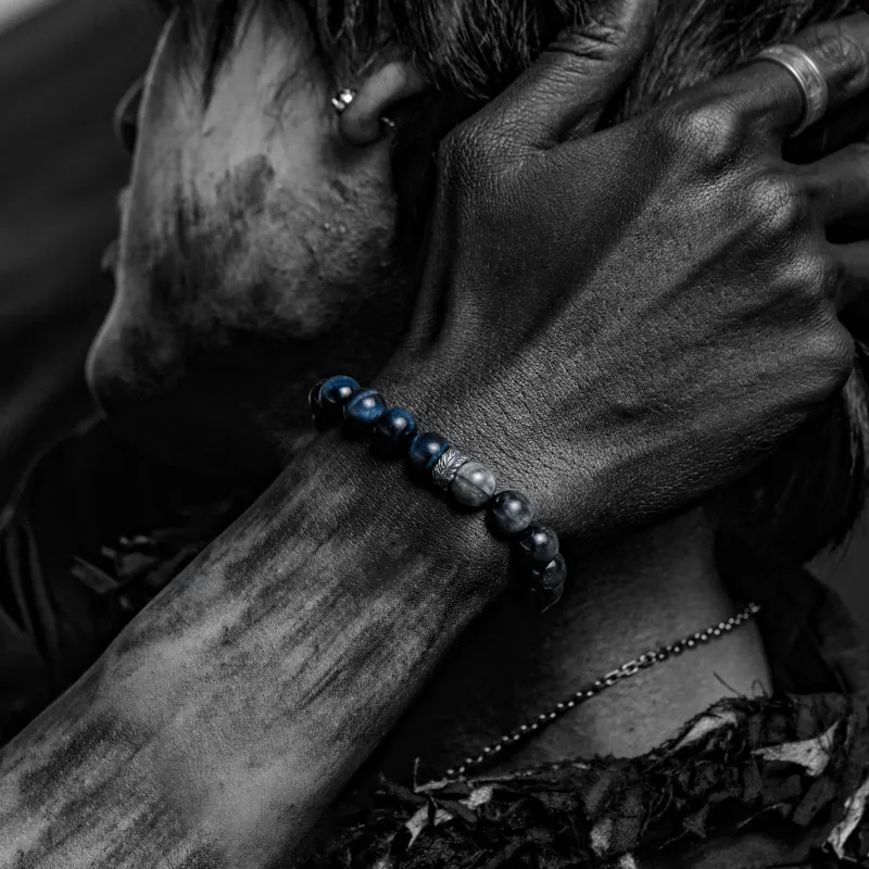 Cuud Hawk's Eye Stone Bracelets Men's-3