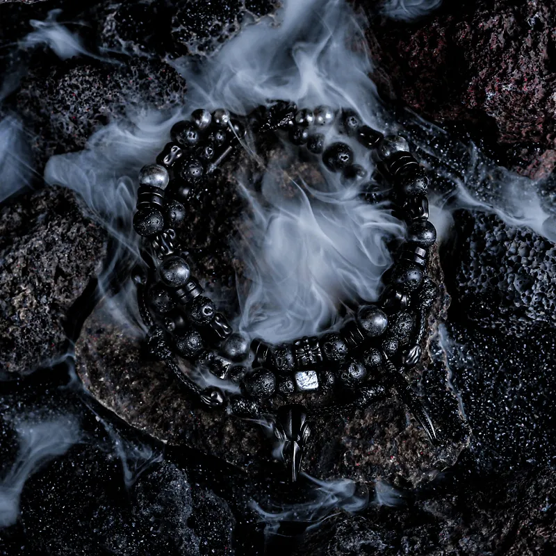 Cuud Volcanic Stone Bracelets Men's-2