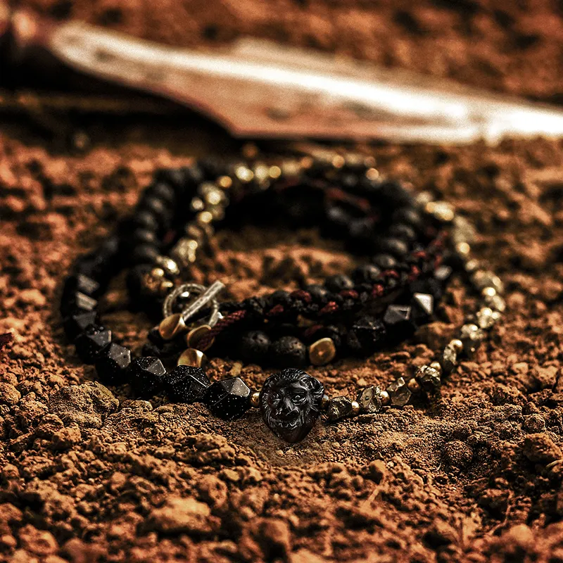 Cuud Blue Sandstone Bracelets Men's-11