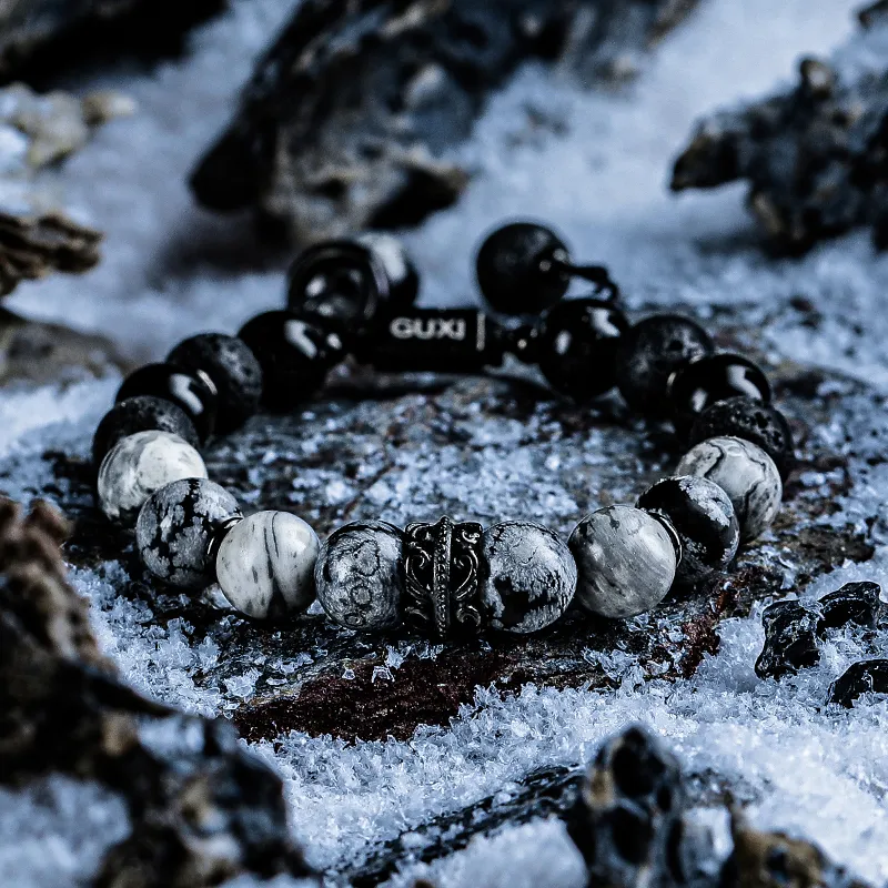 Cuud Natural Obsidian Bracelets Men's-1