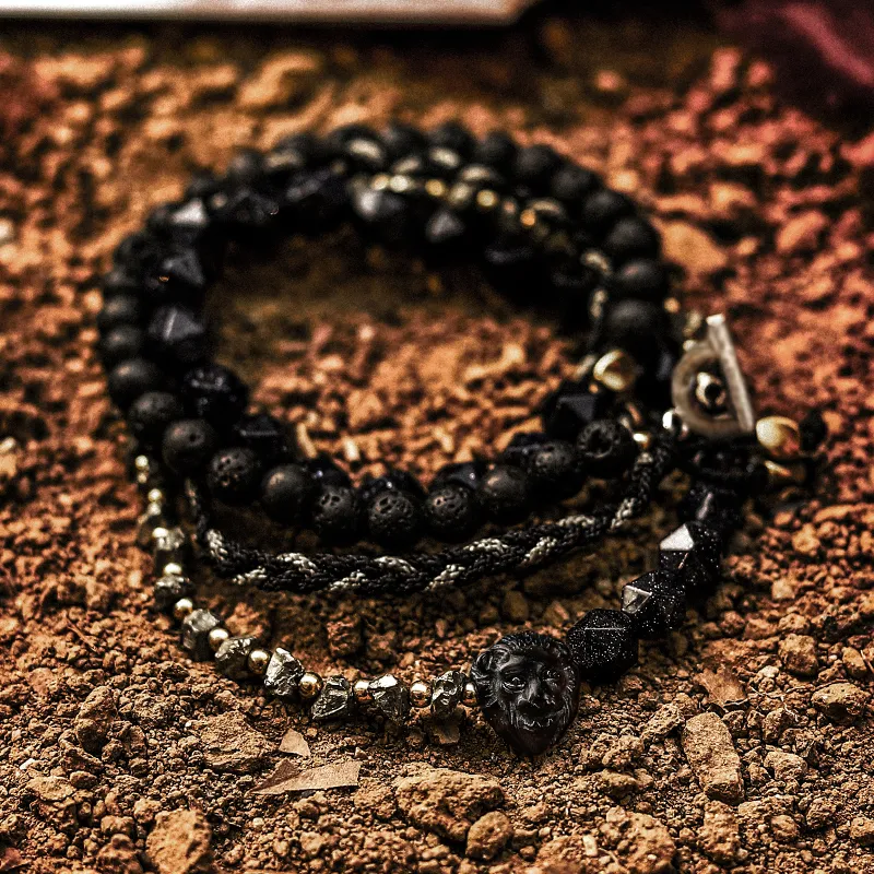 Cuud Blue Sandstone Bracelets Men's-7