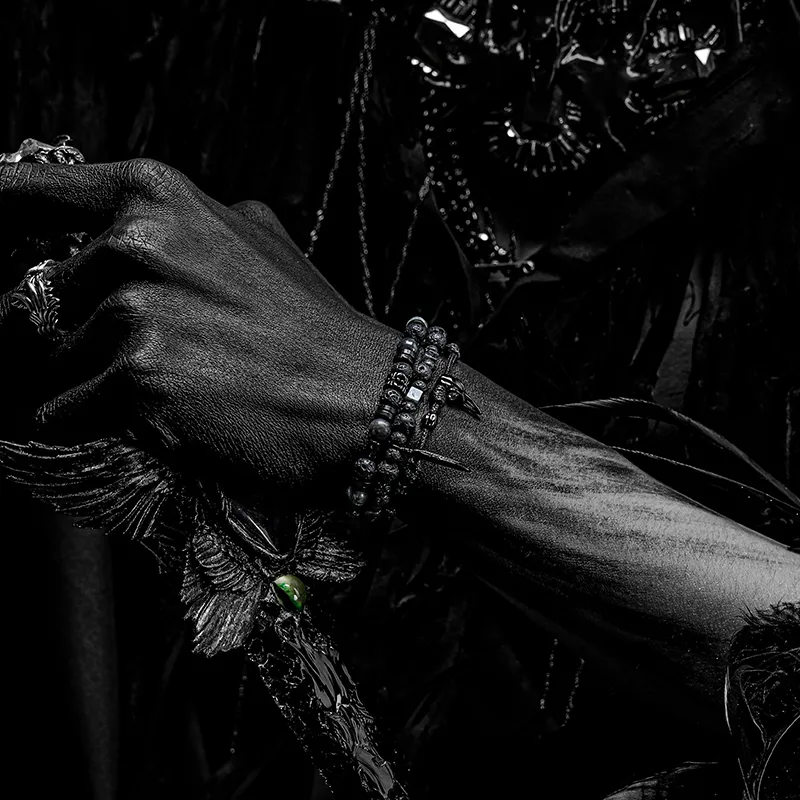 Cuud Volcanic Stone Bracelets Men's-4