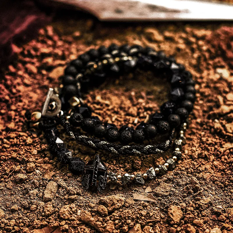 Cuud Blue Sandstone Bracelets Men's-5