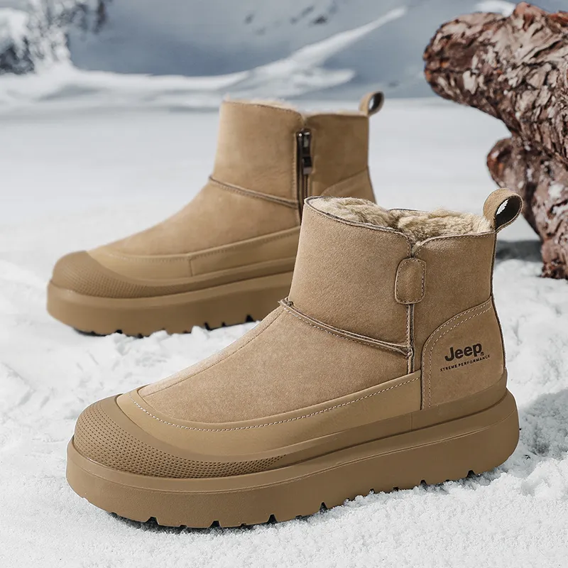 Jeep Classic Snow Boots Short Mid-Calf Snow Boots Men's-3
