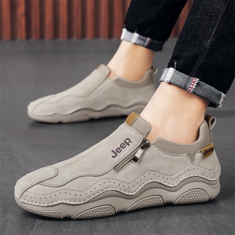 Jeep Cushioning Coverage Abrasion Resistant Lightweight Slip Resistant Low Top Mountaineering Hiking Shoes Men's-13