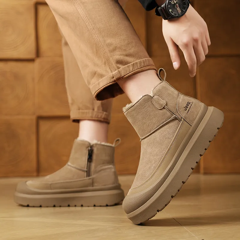 Jeep Classic Snow Boots Short Mid-Calf Snow Boots Men's-1