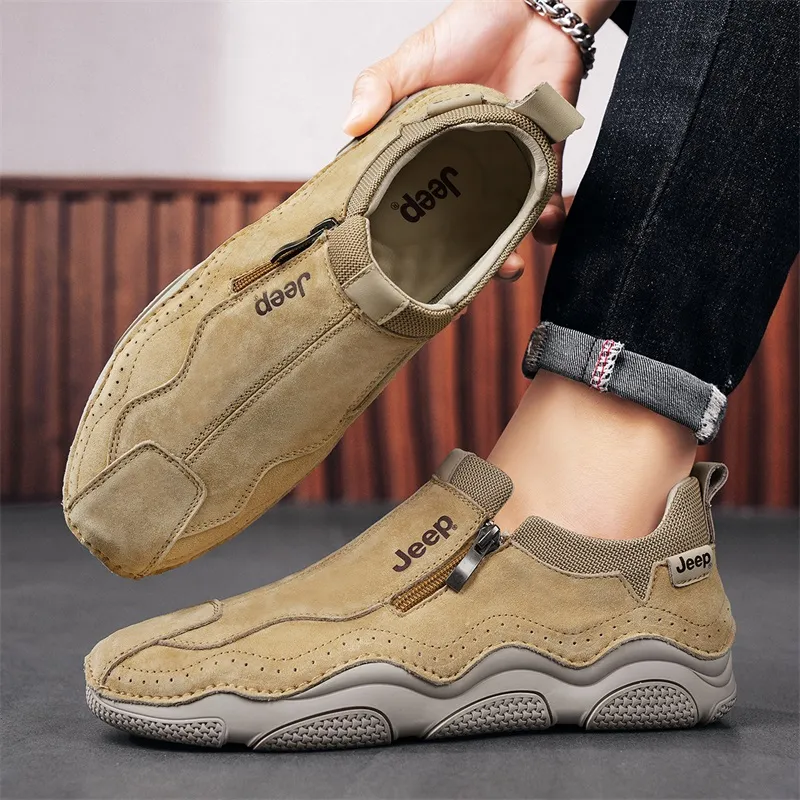 Jeep Cushioning Coverage Abrasion Resistant Lightweight Slip Resistant Low Top Mountaineering Hiking Shoes Men's-6
