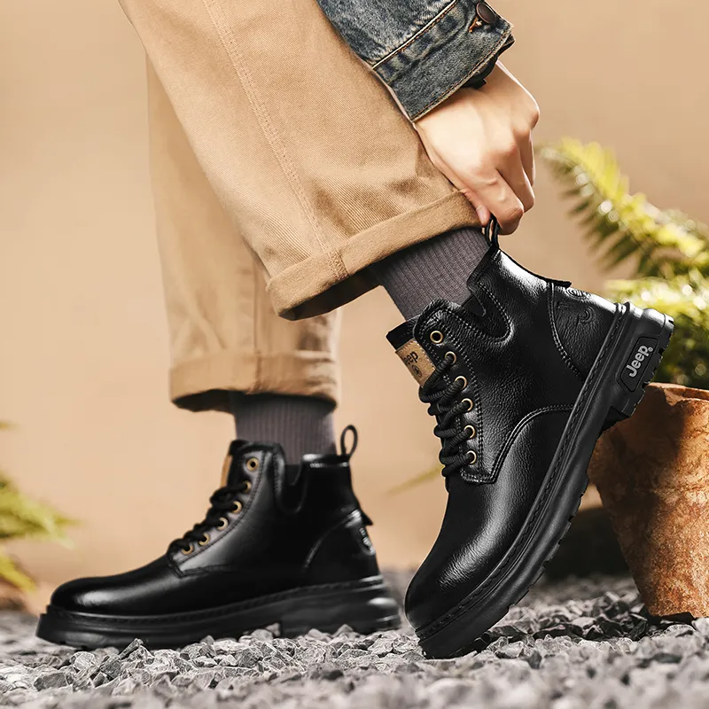 Jeep Classic Vintage Martin Boots Short Martin Boot 4cm Men's-3