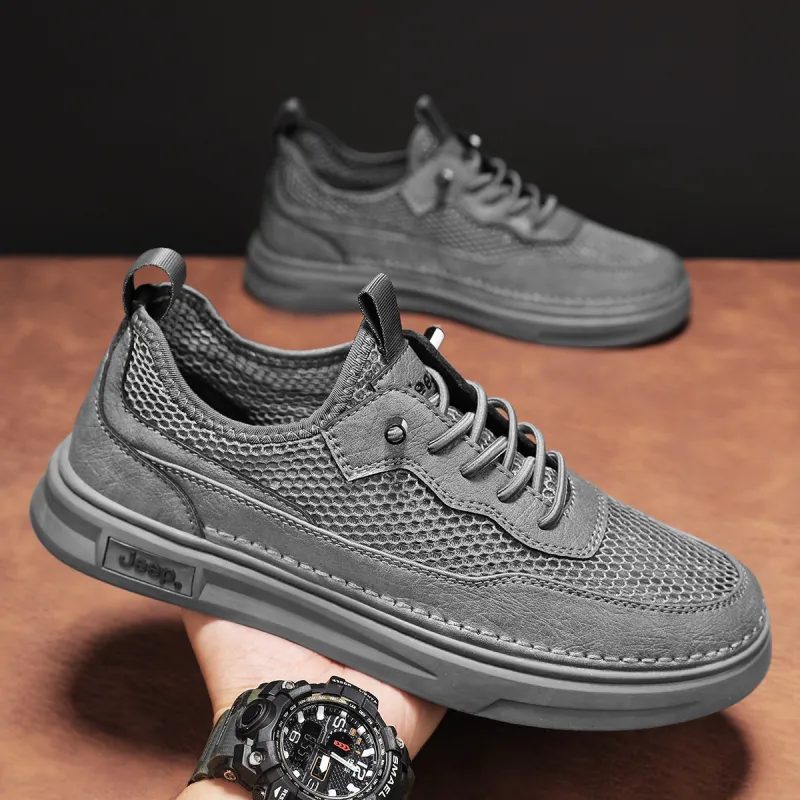 Jeep Casual Shoes Men Low Top Gray-4