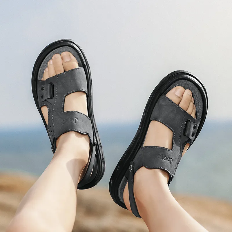 Jeep Beach Sandals Men Black-10