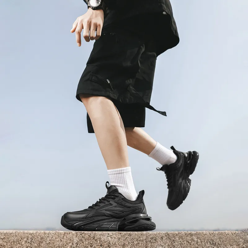 Jeep Chunky Sneakers Men Low Top Black-6