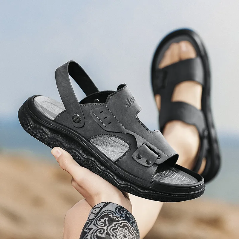 Jeep Beach Sandals Men Black-9