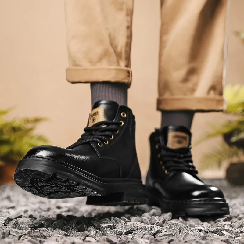 Jeep Classic Vintage Martin Boots Short Martin Boot 4cm Men's-4