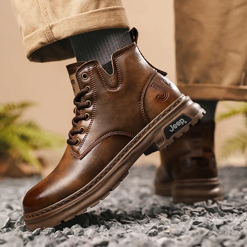 Jeep Classic Vintage Martin Boots Short Martin Boot 4cm Men's-9