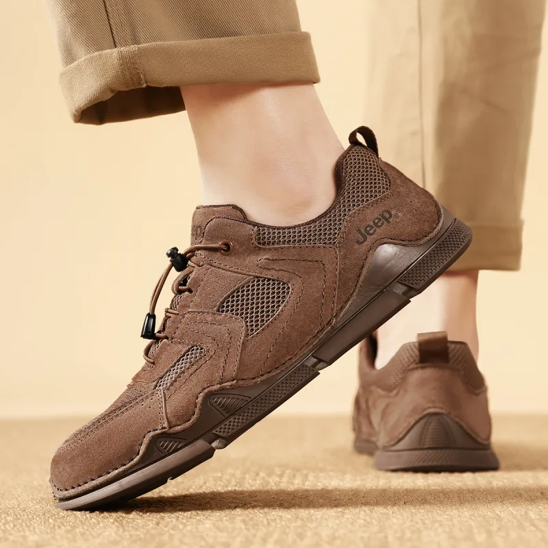 Jeep Height Increasing, Abrasion Resistant, Lightweight, And Breathable Low Top Outdoor Shoes Men's-4