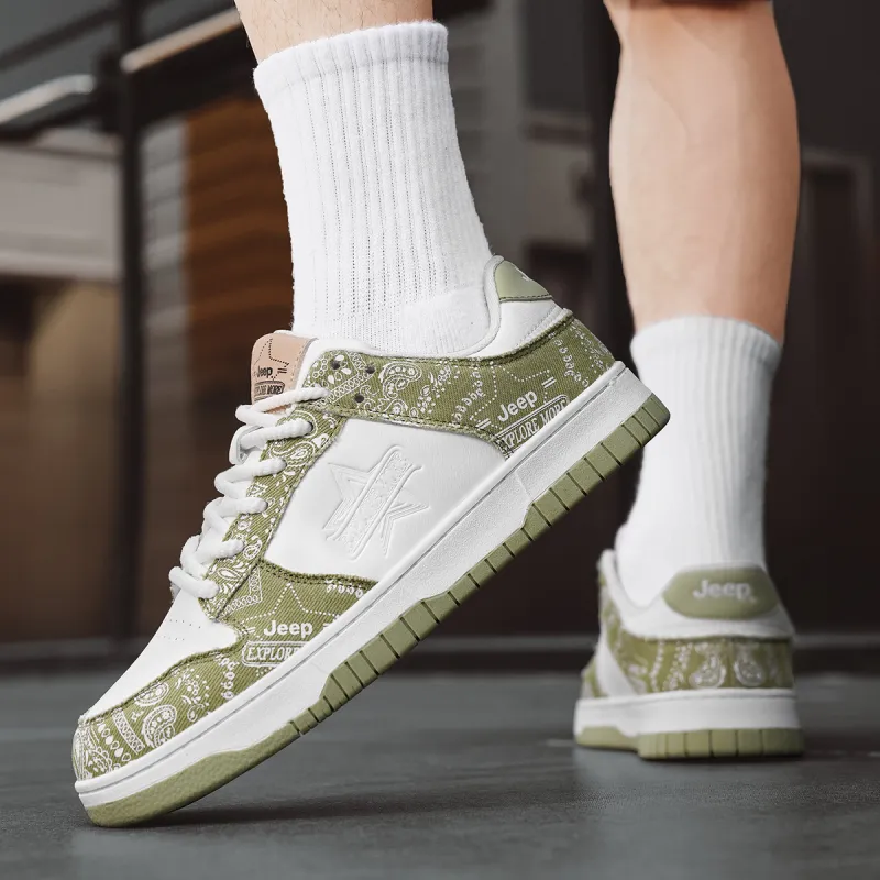 Jeep Height Increasing Abrasion Resistant Lightweight Breathable Slip Resistant Low Top Skateboard Shoes Men's-12