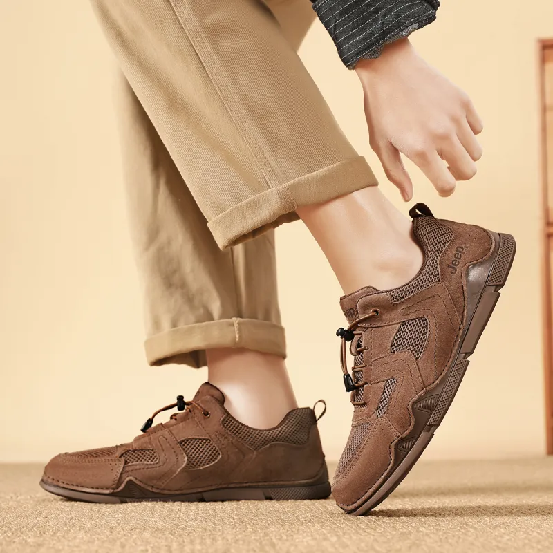 Jeep Height Increasing, Abrasion Resistant, Lightweight, And Breathable Low Top Outdoor Shoes Men's-3