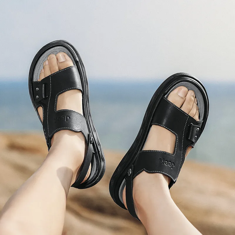 Jeep Beach Sandals Men Black-3